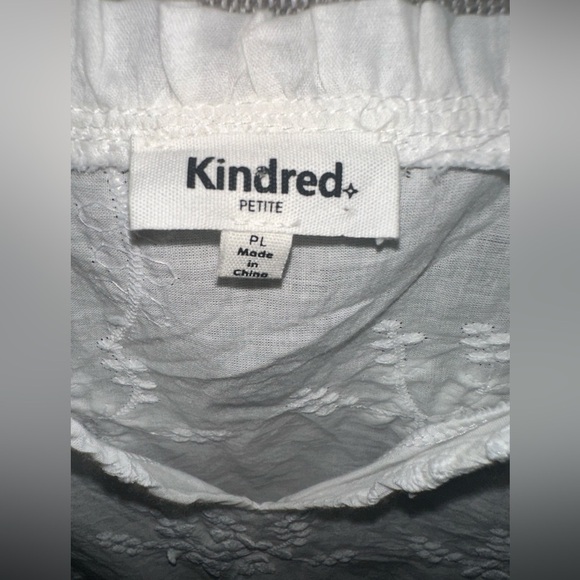 Kindred White Embroidered Eyelet Blouse Half Sleeves Large Petite - Picture 3 of 7